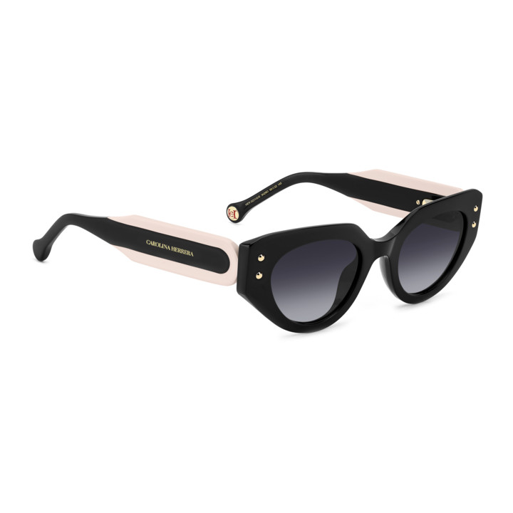 Lunettes de soleil Carolina Herrera HER 0221/G/S Black Pink / verres Dark Grey Shaded (3H2-9O)
