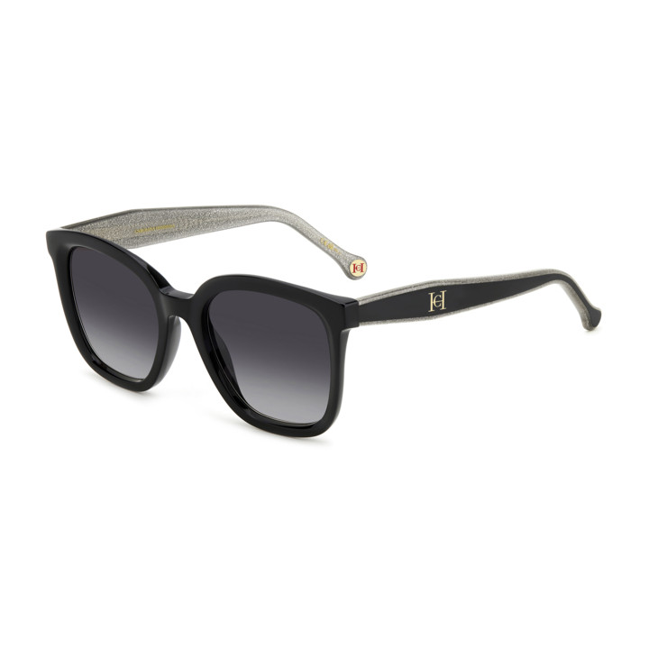 Lunettes de soleil Carolina Herrera HER 0225/G/S Black Silver / verres Dark Grey Shaded (BSC-9O)
