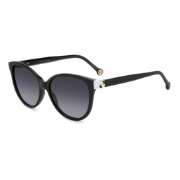 Lunettes de soleil Carolina Herrera HER 0237/S Black White / verres Dark Grey Shaded (80S-9O)