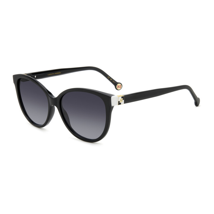 Lunettes de soleil Carolina Herrera HER 0237/S Black White / verres Dark Grey Shaded (80S-9O)