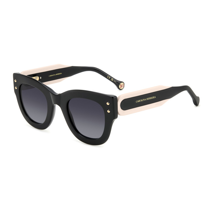 Lunettes de soleil Carolina Herrera HER 0222/S Black Pink / verres Dark Grey Shaded (3H2-9O)