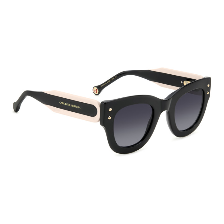 Lunettes de soleil Carolina Herrera HER 0222/S Black Pink / verres Dark Grey Shaded (3H2-9O)
