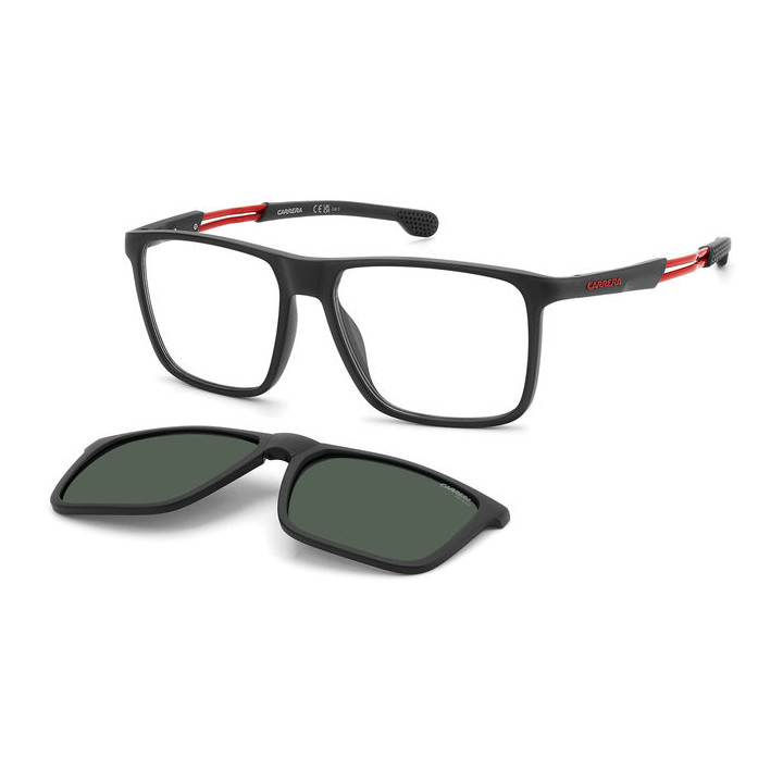 Lunettes de vue avec clip solaire Carrera CA 4020/CS Matte Black Red / verres Green Polarized (BLX-UC)