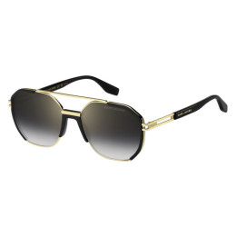 Lunettes de soleil Marc Jacobs MARC 749/S Gold Black 2 / verres Grey Shaded Gold Mirror (RHL-FQ)