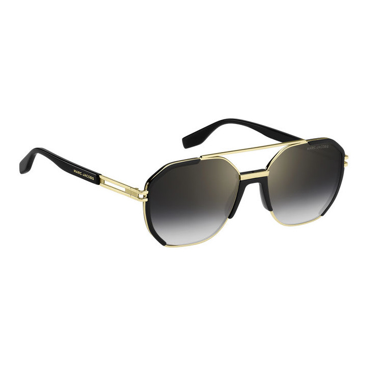 Lunettes de soleil Marc Jacobs MARC 749/S Gold Black 2 / verres Grey Shaded Gold Mirror (RHL-FQ)