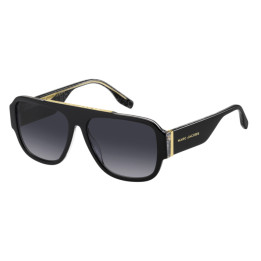 Lunettes de soleil Marc Jacobs MARC 756/S Black Pattern Grey / verres Dark Grey Shaded (1EI-9O)
