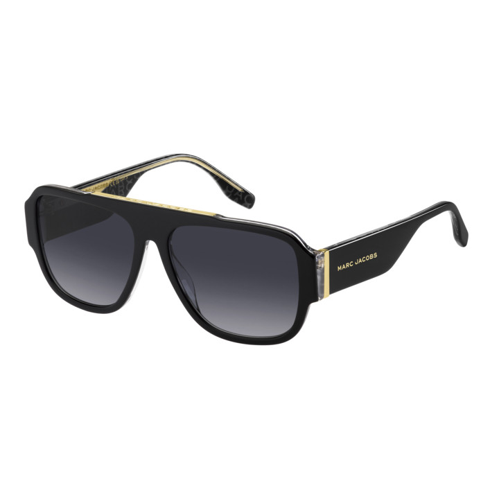 Lunettes de soleil Marc Jacobs MARC 756/S Black Pattern Grey / verres Dark Grey Shaded (1EI-9O)