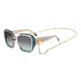 Lunettes de soleil Missoni MIS 0168/G/S Green Striped Beige / verres Grey Green (YQ3-IB)