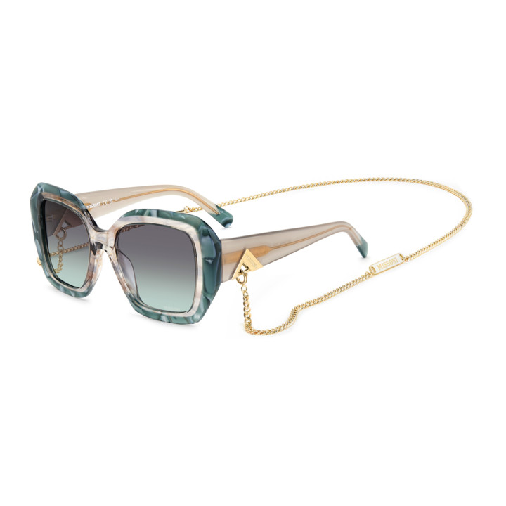 Lunettes de soleil Missoni MIS 0168/G/S Green Striped Beige / verres Grey Green (YQ3-IB)