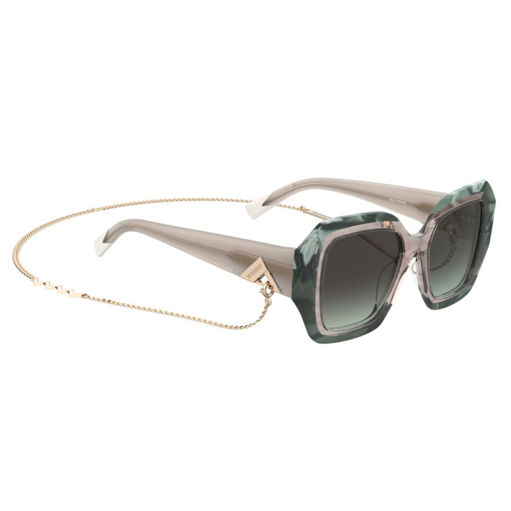 Lunettes de soleil Missoni MIS 0168/G/S Green Striped Beige / verres Grey Green (YQ3-IB)
