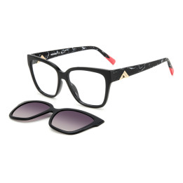 Lunettes de vue avec clip solaire Missoni MIS 0179/CS Black / verres Violet Shaded Polarized (807-XW)