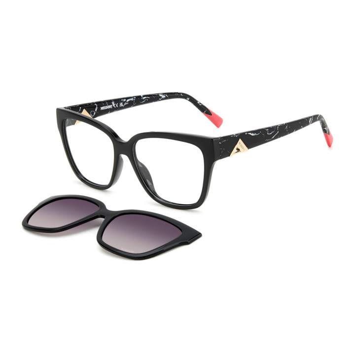 Lunettes de vue avec clip solaire Missoni MIS 0179/CS Black / verres Violet Shaded Polarized (807-XW)