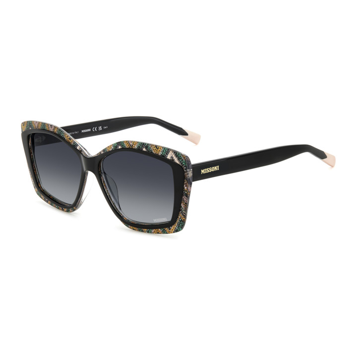 Lunettes de soleil Missoni MIS 0187/G/S Black Pattern Green / verres Dark Grey Shaded (OHC-9O)