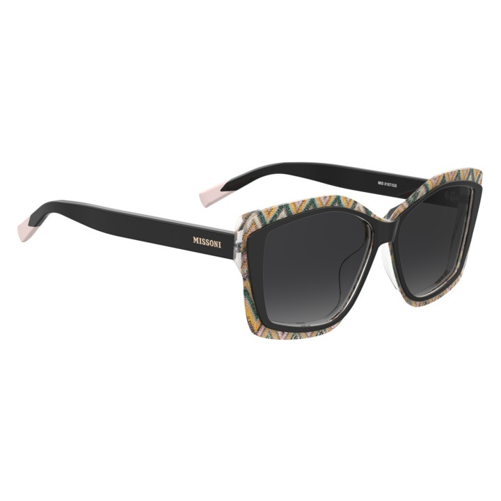 Lunettes de soleil Missoni MIS 0187/G/S Black Pattern Green / verres Dark Grey Shaded (OHC-9O)