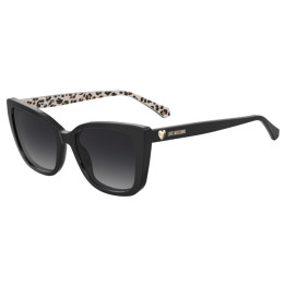 Lunettes de soleil Moschino Love MOL073/S Pattern Black / verres Dark Grey Shaded (7RM-9O)
