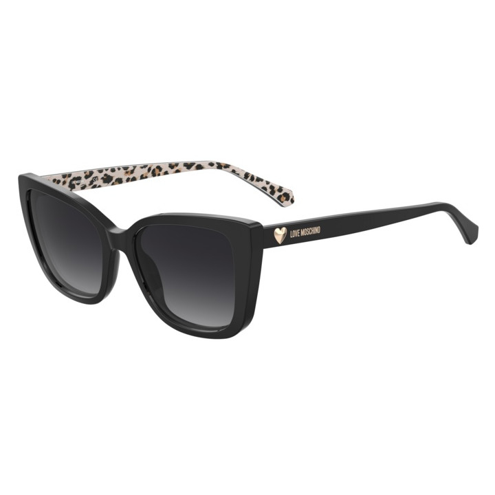 Lunettes de soleil Moschino Love MOL073/S Pattern Black / verres Dark Grey Shaded (7RM-9O)