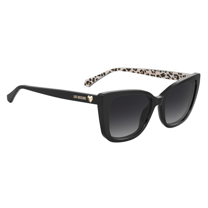 Lunettes de soleil Moschino Love MOL073/S Pattern Black / verres Dark Grey Shaded (7RM-9O)