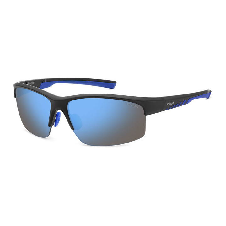 Lunettes de soleil Polaroid PLD 7018/N/S Matte Black Blue / verres Blue Mirror Polarized (0VK-5X)