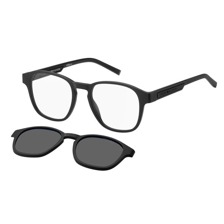 Lunettes de vue avec clip solaire Tommy Hilfiger TH 2085/CS Matte Black / verres Grey Polarized (003-M9)