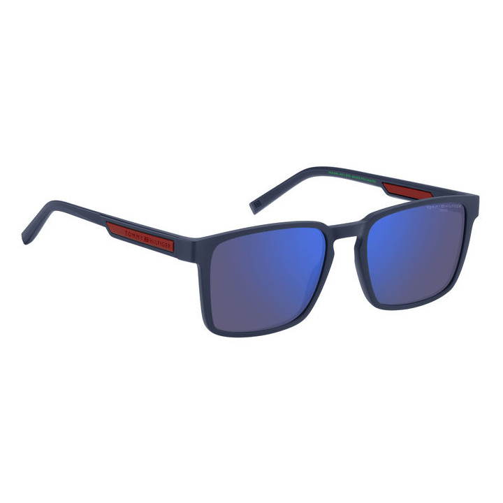 Lunettes de soleil Tommy Hilfiger TH 2088/S Matte Blue / verres Blue Multilayer High Contrast (FLL-VI)