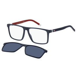 Lunettes de vue avec clip solaire Tommy Hilfiger TH 2086/CS Matte Blue / verres Blue Polarized (FLL-C3)
