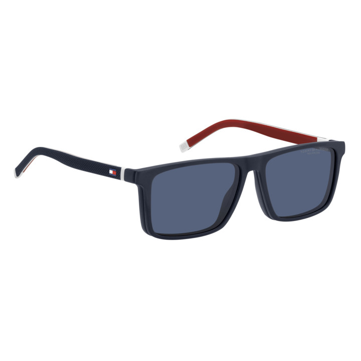 Lunettes de vue avec clip solaire Tommy Hilfiger TH 2086/CS Matte Blue / verres Blue Polarized (FLL-C3)