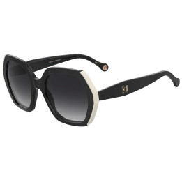 Lunettes de soleil Carolina Herrera HER 0181/S Black White / verres Dark Grey Shaded (80S-9O)