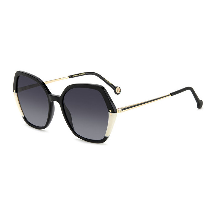 Lunettes de soleil Carolina Herrera HER 0185/S Black White / verres Dark Grey Shaded (80S-9O)