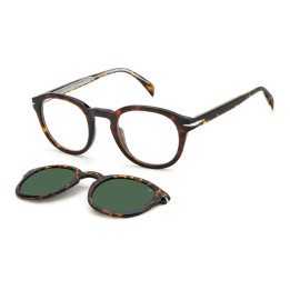 Lunettes de vue avec clip solaire David Beckham DB 1080/CS Havana / verres Green Polarized (086-UC)