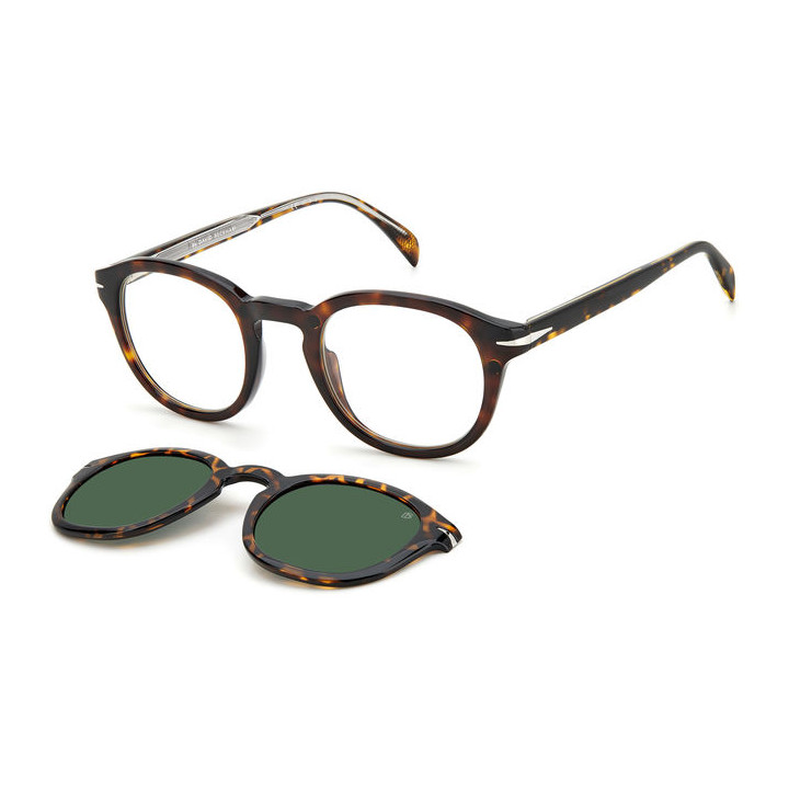 Lunettes de vue avec clip solaire David Beckham DB 1080/CS Havana / verres Green Polarized (086-UC)