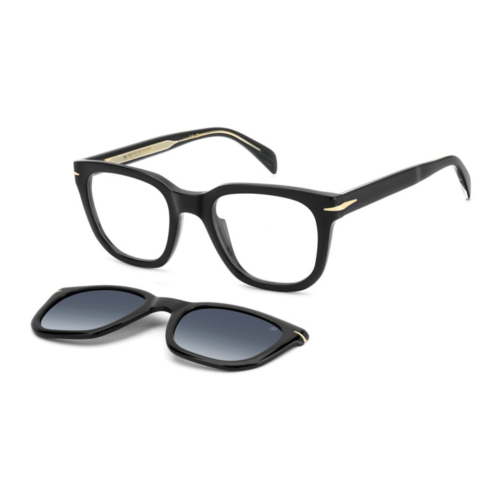 Lunettes de vue avec clip solaire David Beckham DB 7043/CS Black Gold / verres Blue Shaded Polarized (2M2-Z7)