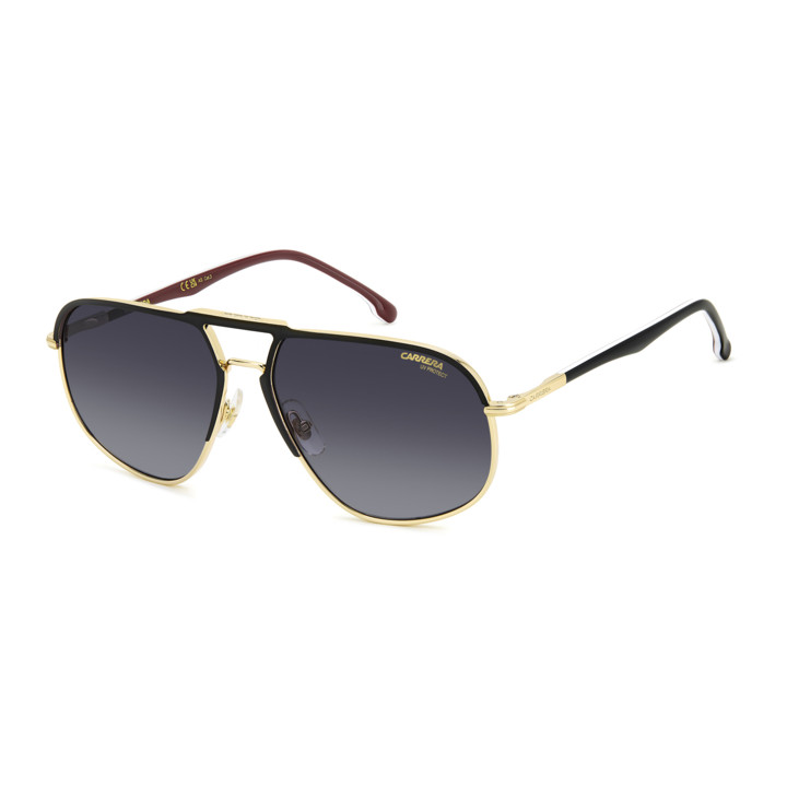 Lunettes de soleil Carrera 318/S Matte Black Gold / verres Dark Grey Shaded (I46-9O)