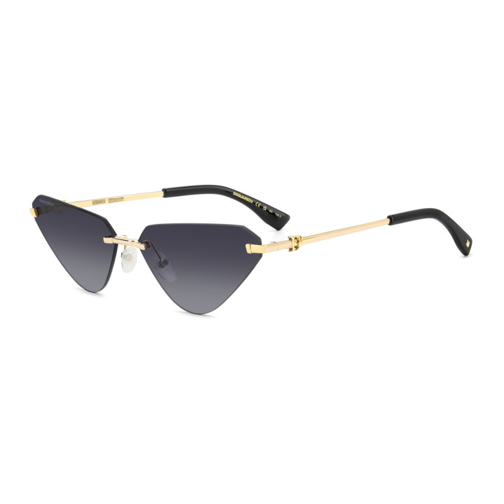 Lunettes de soleil Dsquared2 D2 0108/S Gold Black 2 / verres Dark Grey Shaded (RHL-9O)