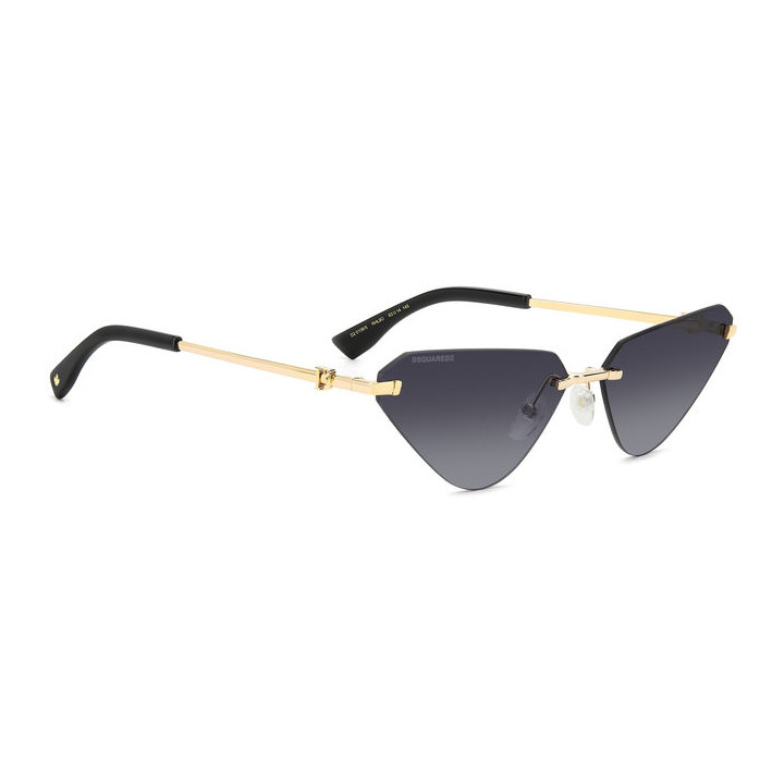 Lunettes de soleil Dsquared2 D2 0108/S Gold Black 2 / verres Dark Grey Shaded (RHL-9O)