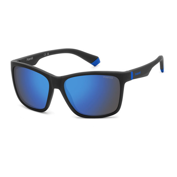 Lunettes de soleil Polaroid Kids PLD 8057/S Matte Black / verres Blue Mirror Polarized (003-5X)