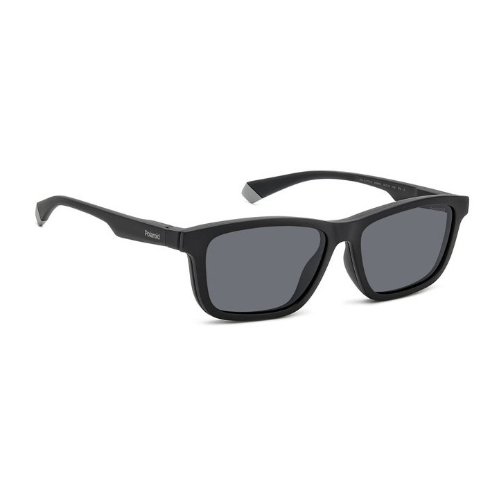 Lunettes de vue avec clip solaire Polaroid PLD 2147/CS Matte Black Grey / verres Grey Polarized (O6W-M9)