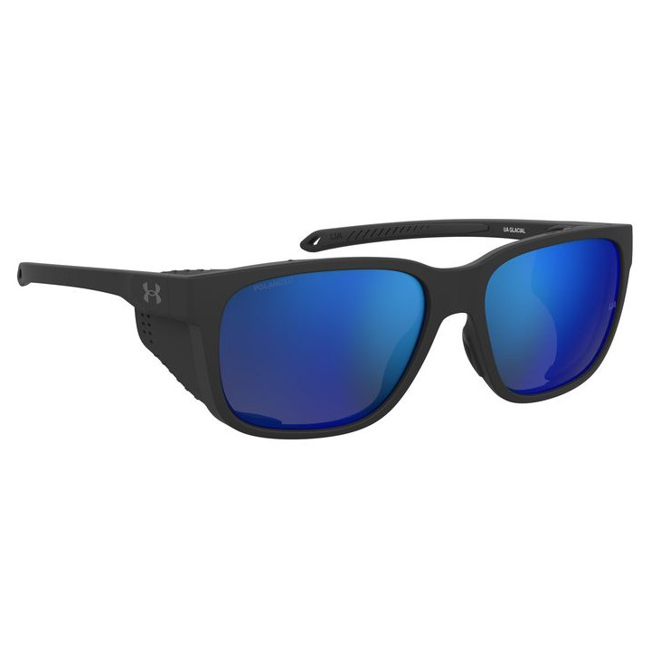 Lunettes de soleil Under Armour UA GLACIAL Matte Black / verres Grey Blue Mirror Silver Polarized O (003-7N)