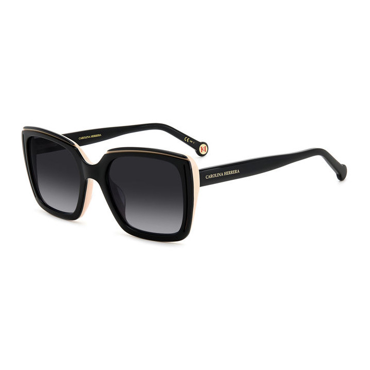 Lunettes de soleil Carolina Herrera HER 0143/G/S Black Nude / verres Dark Grey Shaded (KDX-9O)