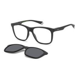 Lunettes de vue avec clip solaire Polaroid PLD 2148/CS Matte Black Grey / verres Grey Polarized (O6W-M9)