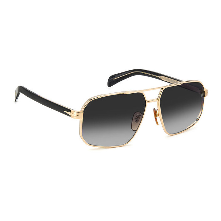 Lunettes de soleil David Beckham DB 7102/S Gold Black 2 / verres Dark Grey Shaded (RHL-9O)