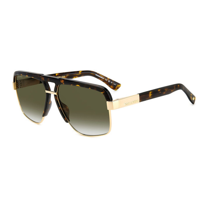 Lunettes de soleil Dsquared2 D2 0084/S Havana Gold / verres Green Shaded (2IK-9K)