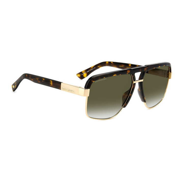 Lunettes de soleil Dsquared2 D2 0084/S Havana Gold / verres Green Shaded (2IK-9K)