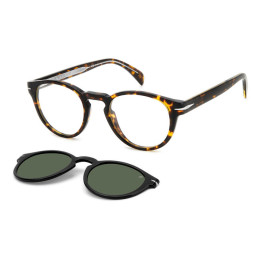 Lunettes de vue avec clip solaire David Beckham DB 7104/CS Havana / verres Green Polarized (086-UC)