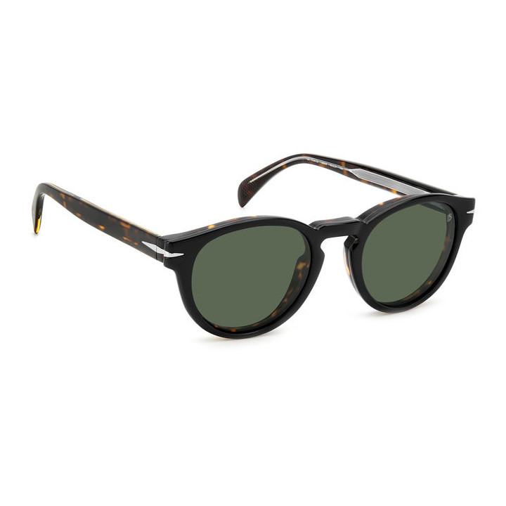 Lunettes de vue avec clip solaire David Beckham DB 7104/CS Havana / verres Green Polarized (086-UC)