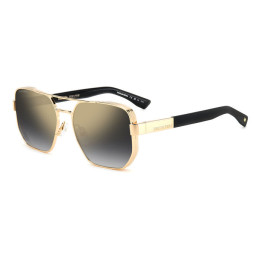 Lunettes de soleil Dsquared2 D2 0083/S Gold Black 2 / verres Grey Shaded Gold Mirror (RHL-FQ)