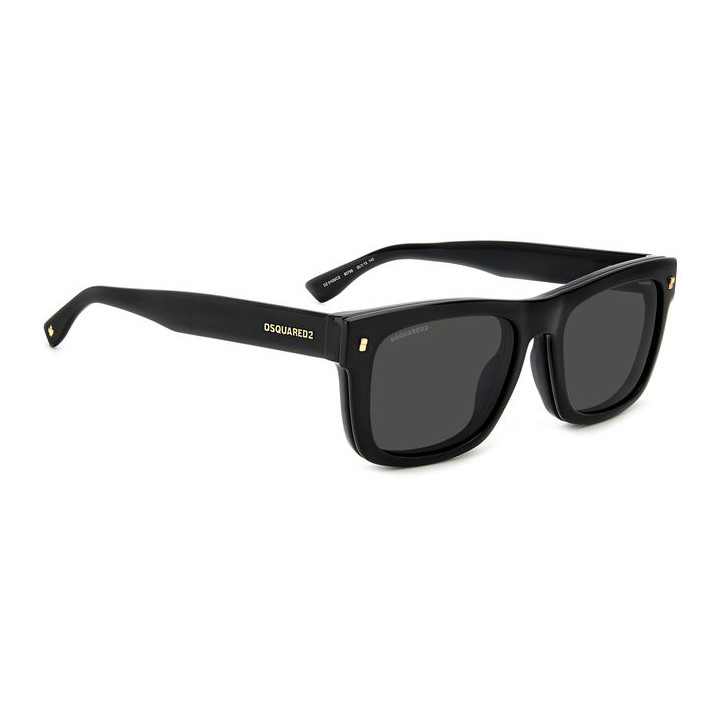 Lunettes de vue avec clip solaire Dsquared2 D2 0100/CS Black / verres Grey Polarized (807-M9)