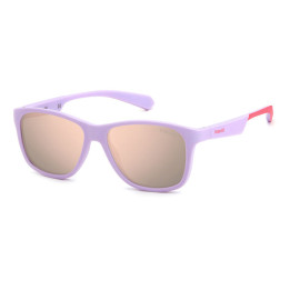 Lunettes de soleil Polaroid Kids PLD 8052/S Matt Violet Pink / verres Rose Gold Multilayer Polarized (QCK-JQ)