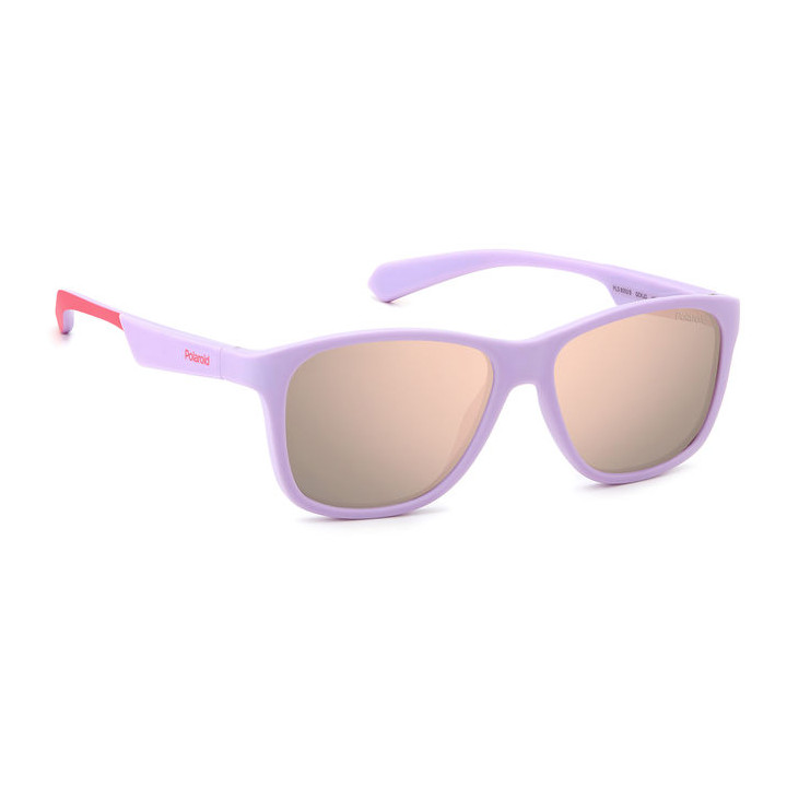 Lunettes de soleil Polaroid Kids PLD 8052/S Matt Violet Pink / verres Rose Gold Multilayer Polarized (QCK-JQ)