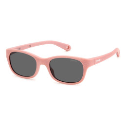 Lunettes de soleil Polaroid Kids PLD K006/S Pink Glitter / verres Grey Polarized (W66-M9)