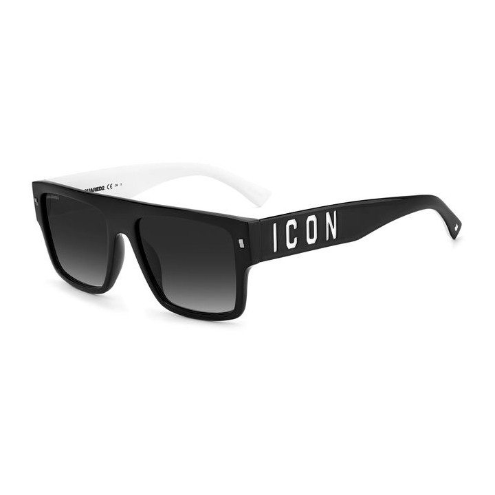 Lunettes de soleil Dsquared2 ICON 0003/S Black White / verres Dark Grey Shaded (80S-9O)